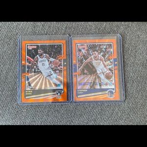 2 Premium Basketball Cards - Orange Laser Prizm